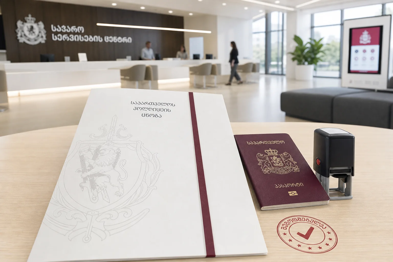 Грузинская справка об отсутствии судимости и официальный штамп