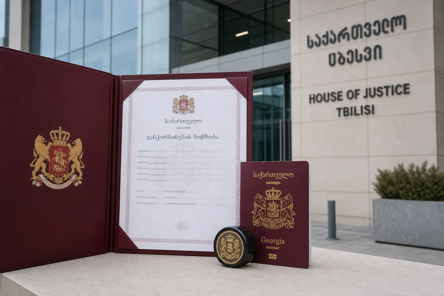 Грузинское свидетельство о расторжении брака и паспорт